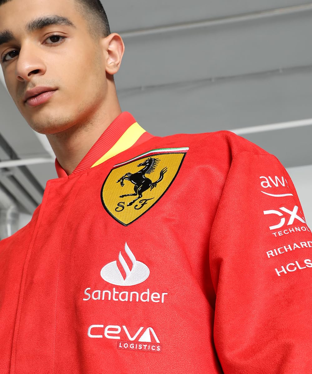 PUMA Veste d'équipe Scuderia Ferrari 2024 pour hommes - Rouge Brûlé
