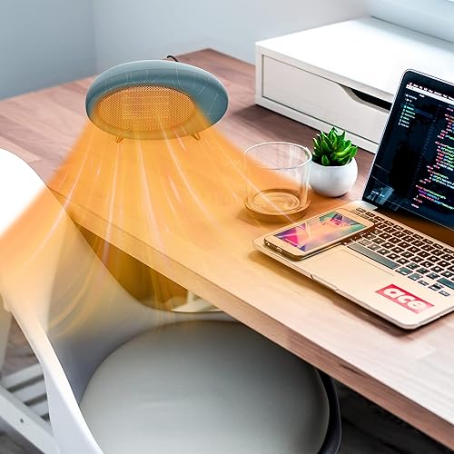 Miniatura 4 de Calentador de escritorio, calentador de escritorio pequeño de 600 W para uso en interiores, calentador de escritorio personal de calor de seguridad