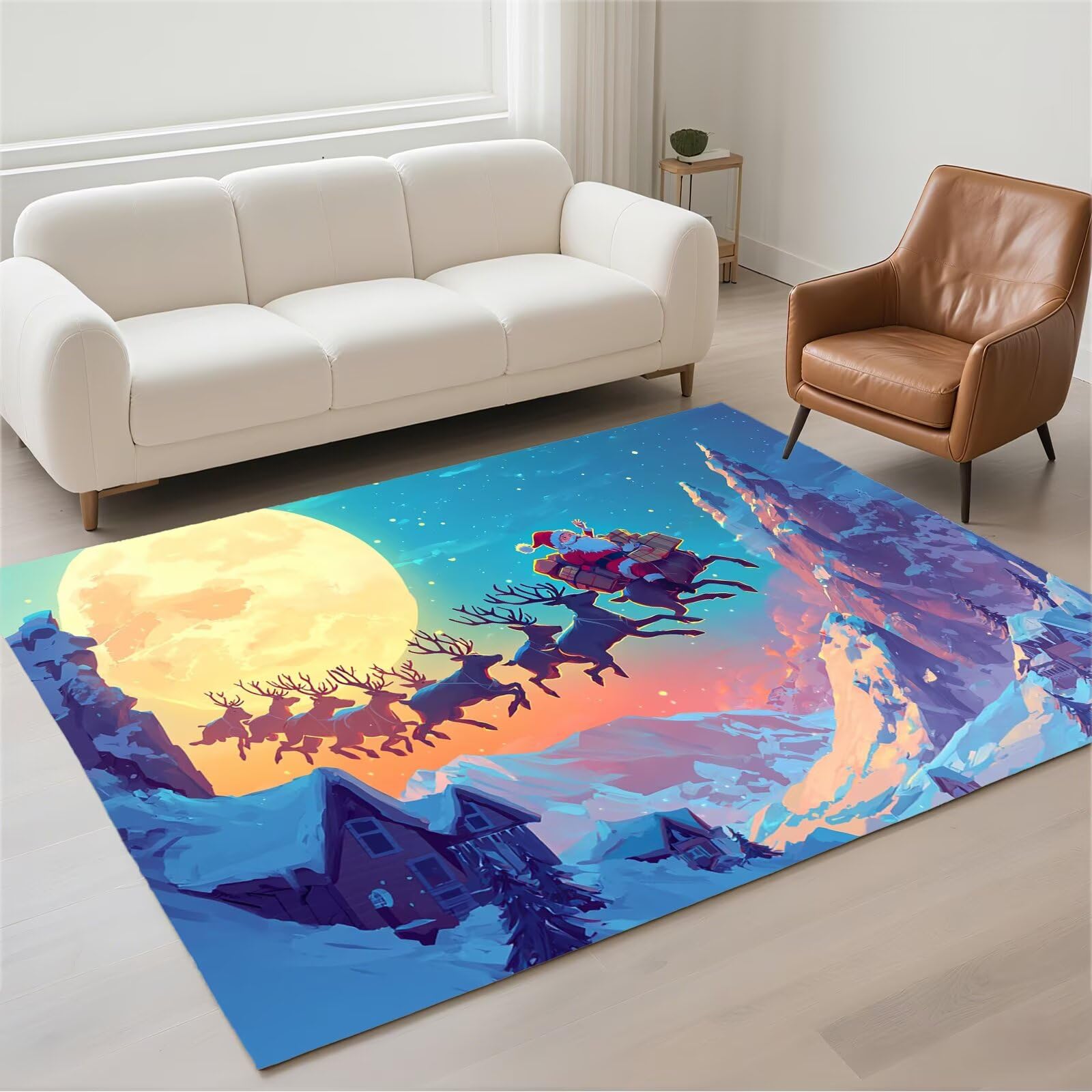 Tapis de chambre moderne pour créer une ambiance de Noël chaleureuse