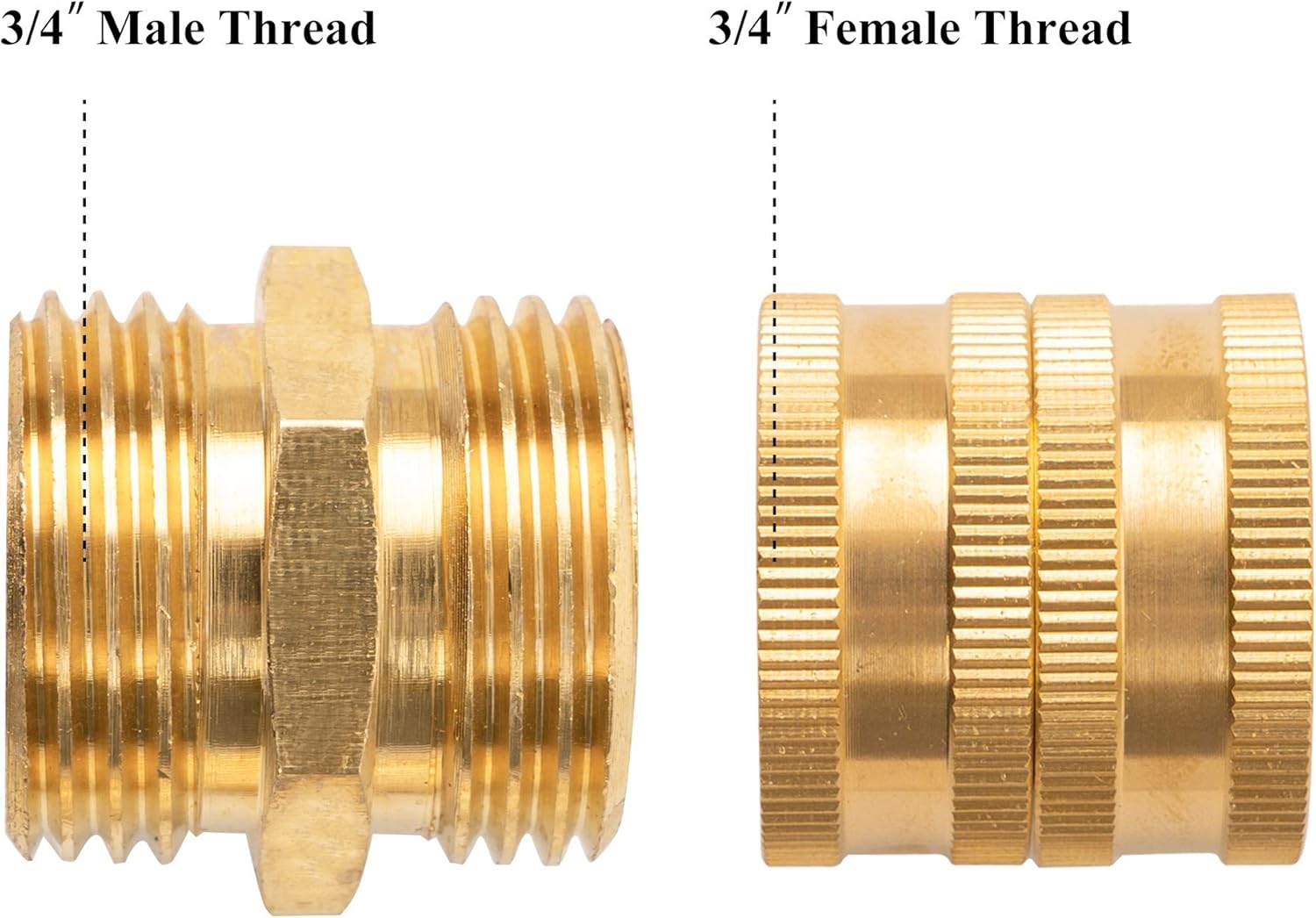 Xiny Tool Garden Hose Adapter, 3/4" Solid Brass Hose Connectors and Hose Ends, Male to Male, Female to Female, 3/4 Inch Brass Connector, 6-Pack with Extra 4 Washers : Patio, Lawn & Garden