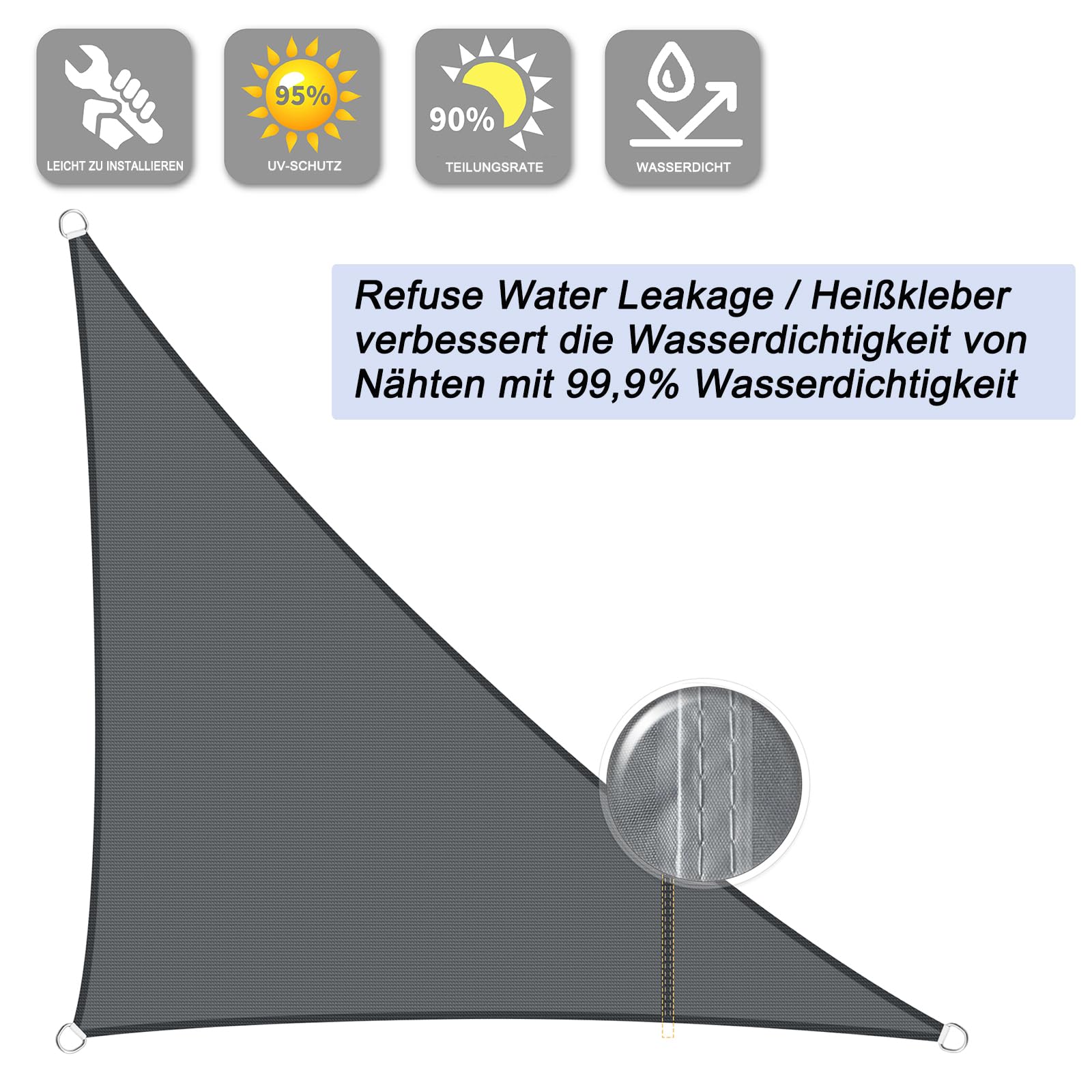 sunnylaxx sonnensegel 3x3x4.25m Wasserdicht Dreieckig Anthrazit Kombination::Blumen Hellblau/Grau Metal Gear Solid - Category:Fahrräder_Curve