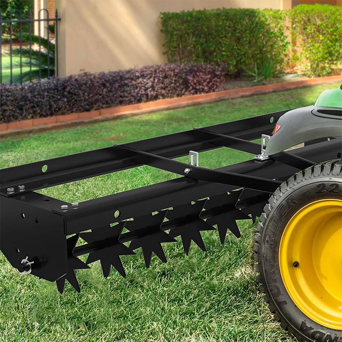 Tow Behind Lawn Aerator, Plug Aerator with Universal Hitch, Tow Spike Aerator Tool, Durable Steel Lawn Plug Aerators for Lawn,Yard and Garden