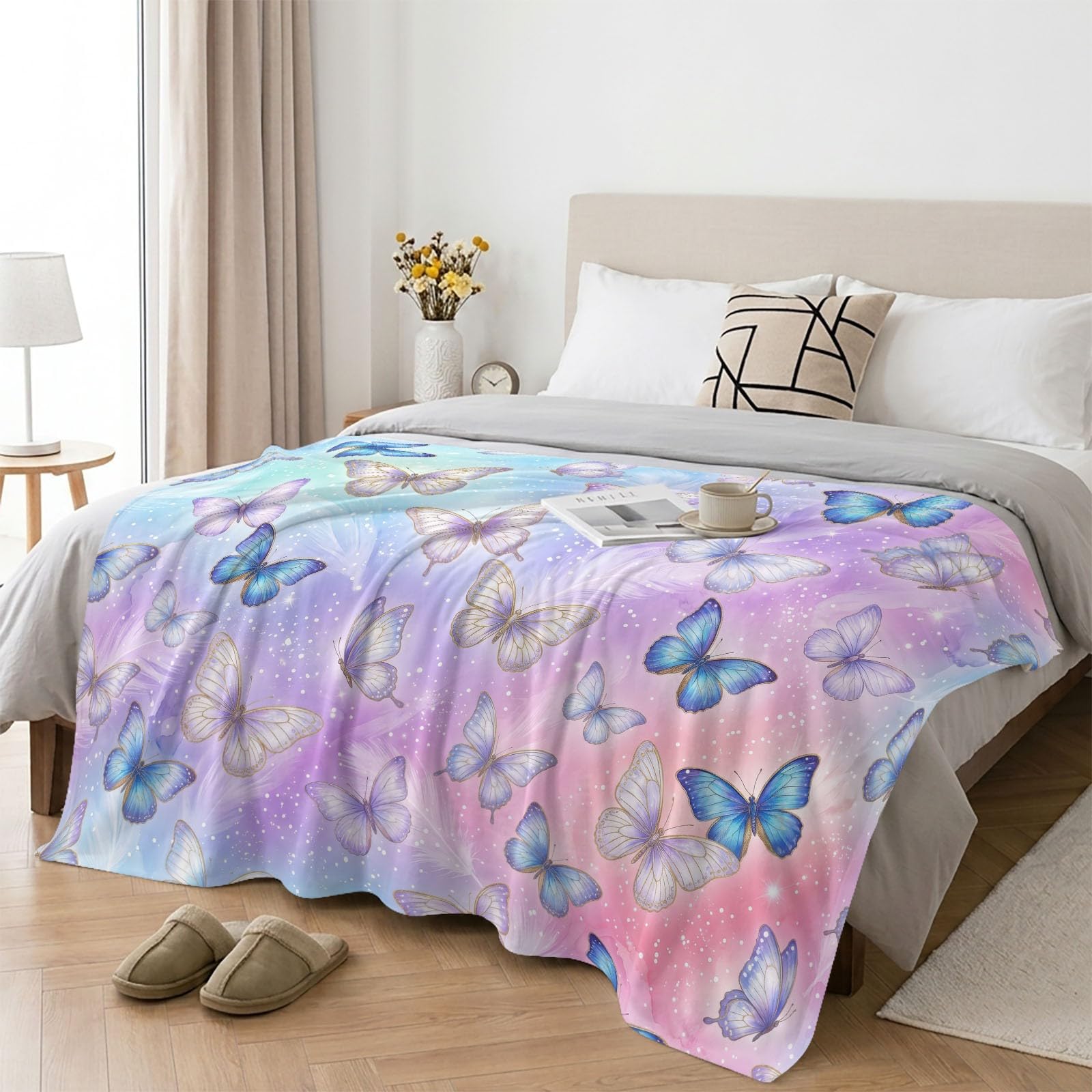 Générique Miękki pled flanelowy, pasuje do nowoczesnego, 150 x 200 cm, wykwintny dziewczęcy pluszowy koc na łóżko, narzuta na sofę, miękki koc dla dorosłych i dzieci, różowy