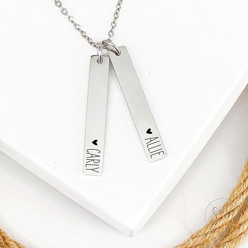 Miniatura 3 de Mom Necklace Personalized Jewelry Kids Names Necklace Heart Necklace Mother's Day Gift Idea For Mom Stainless Steel Rose Gold Mom Gifts Personalized