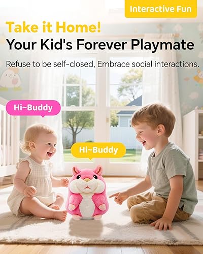 Miniatura 2 de Juguetes al aire libre para niños pequeños de 1 a 3 años, hámster parlante, repite lo que dices, animales de peluche, día del padre, regalos