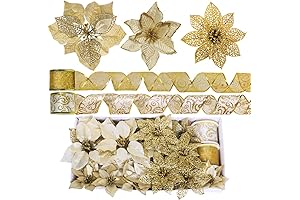 Gold and White Christmas Tree Decorations