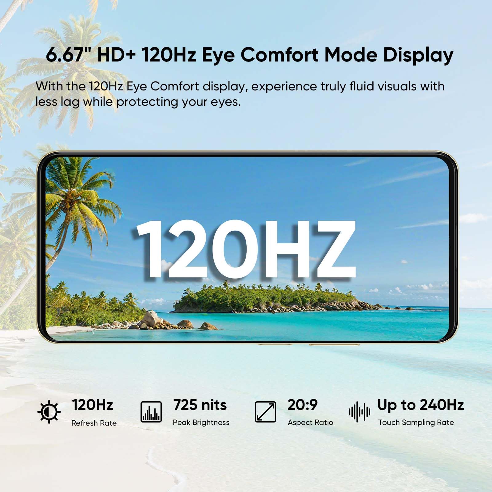 realme C71 Smartphone 8GB RAM + 256GB ROM, Telefono Cellulare Sbloccato con Batteria 6000mAh e Ricarica Rapida 45W, 120Hz Display Cellulari Android Dual SIM con Impronta Digitale Laterale, NFC, Bianco