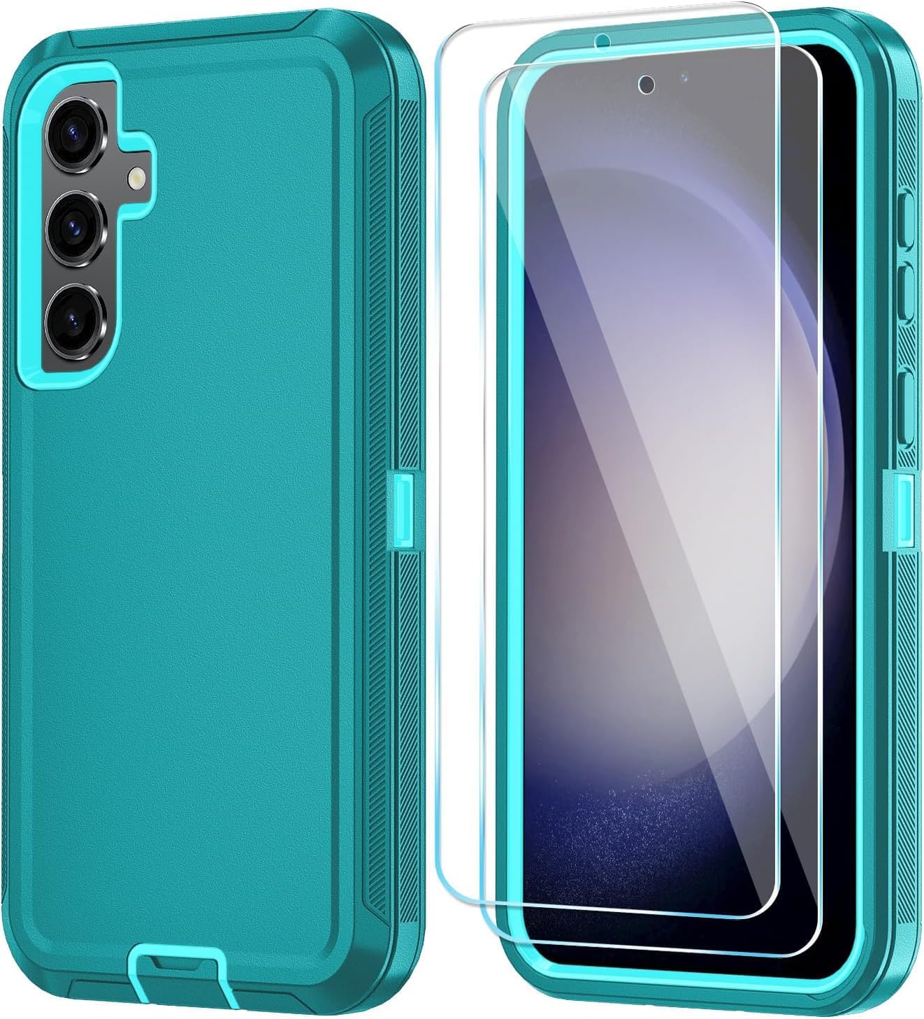ONOLA for Samsung Galaxy S24+ / S24 Plus Case with HD Screen Protector [Not fit S24 / S24 Ultra], for Samsung S24+Plus Phone Case,Heavy Duty Case for Samsung S24 Plus 6.7" (Lakeblue)