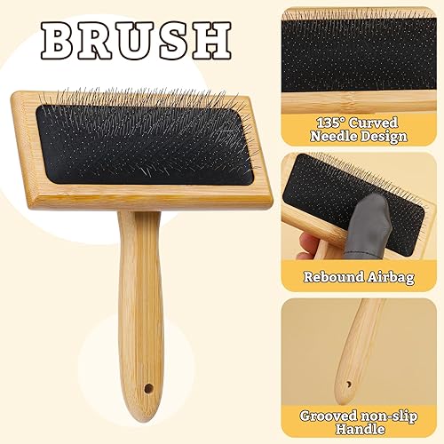 Miniatura 3 de 2 tarjetas de lana de madera, cardadores de mano con aguja de lana, herramientas de fieltro de aguja, cepillo deslizante para lana, fibras, gatos,