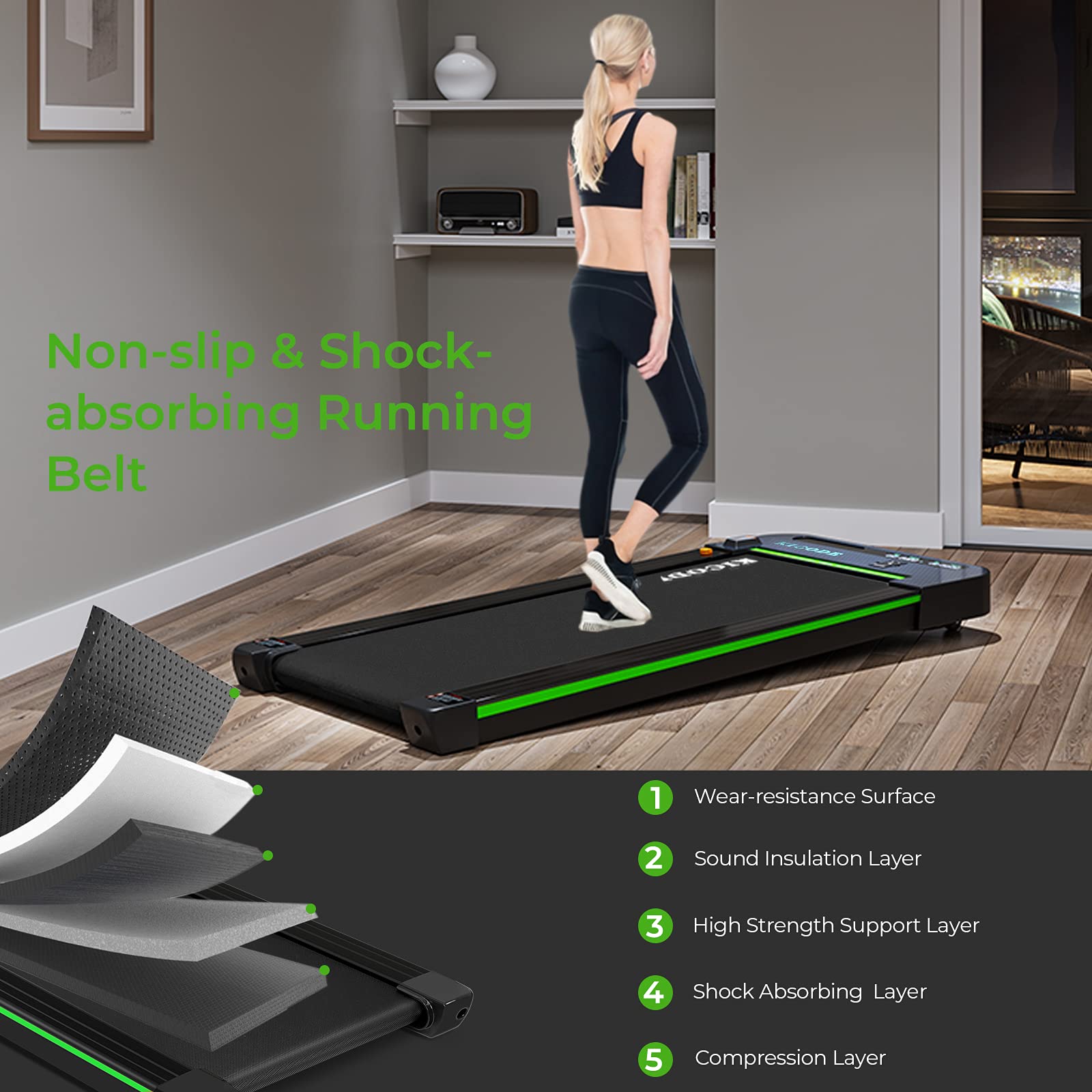 Kicode Under Desk Electric Treadmill, Portable Treadmill, Walking Pad