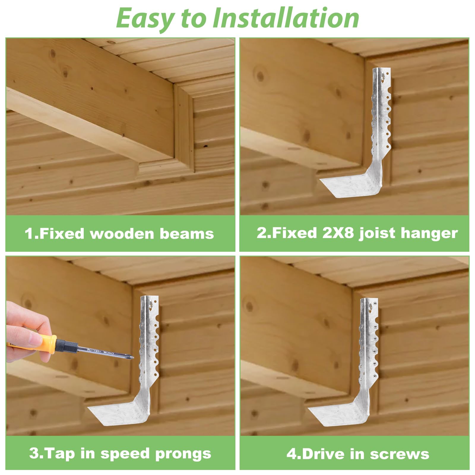 Snapklik.com : 20PCS 2x10 Joist Hanger, 18 Gauge Galvanizing Face Mount ...