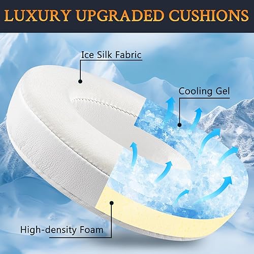 Vista 53 de SOULWIT Almohadillas de repuesto de gel refrescante para HyperX Cloud 1/2/3/Pro/Core, Cloud Alpha/Flight/Stinger Series, CloudX Stinger/Flight Negro