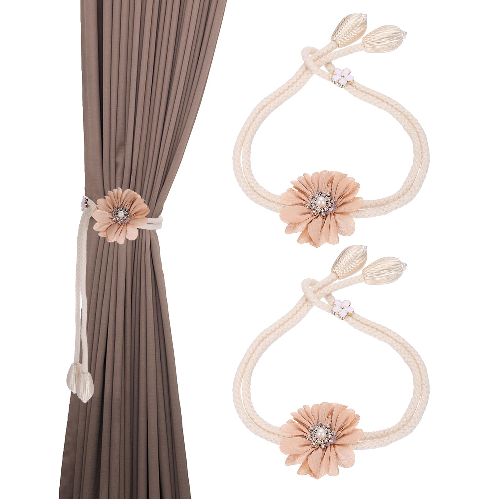 Sujetadores de cortinas de flores PATIKIL 2 piezas para salon