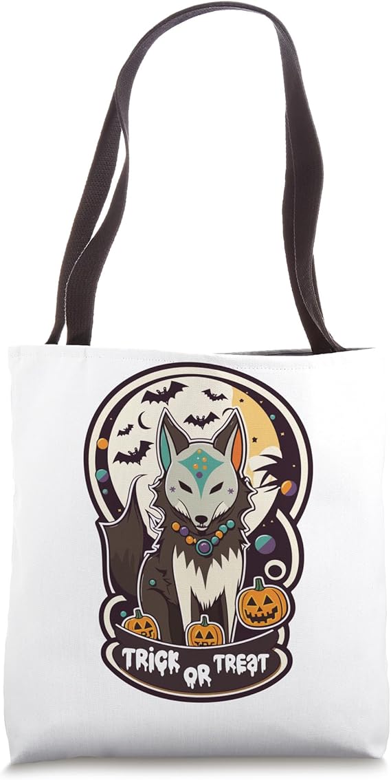 trick-or-treat Wolf Jack-o'-lantern Halloween Sugar Skull Tote Bag