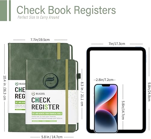 Vista 34 de Registros de cheques para chequera personal, registro Blugool de cheques con registros de cheques y transacciones, libro de registro de contabilidad