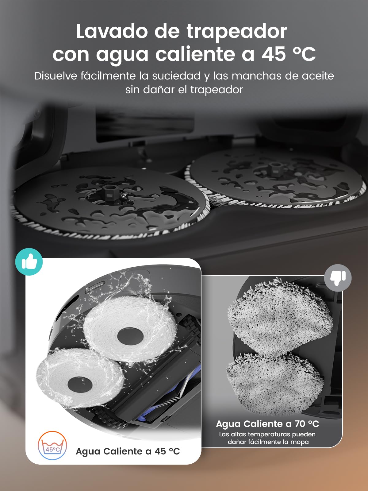 Lefant M3 Robot Aspirador y Fregasuelos con Mapeo, 220min, 12000 Pa, Automático para 3,2 L, Cepillos Antienredos, Navegación dToF, Evitación Obstáculos PSD 190°, 5G WiFi/App/Alexa, Gris