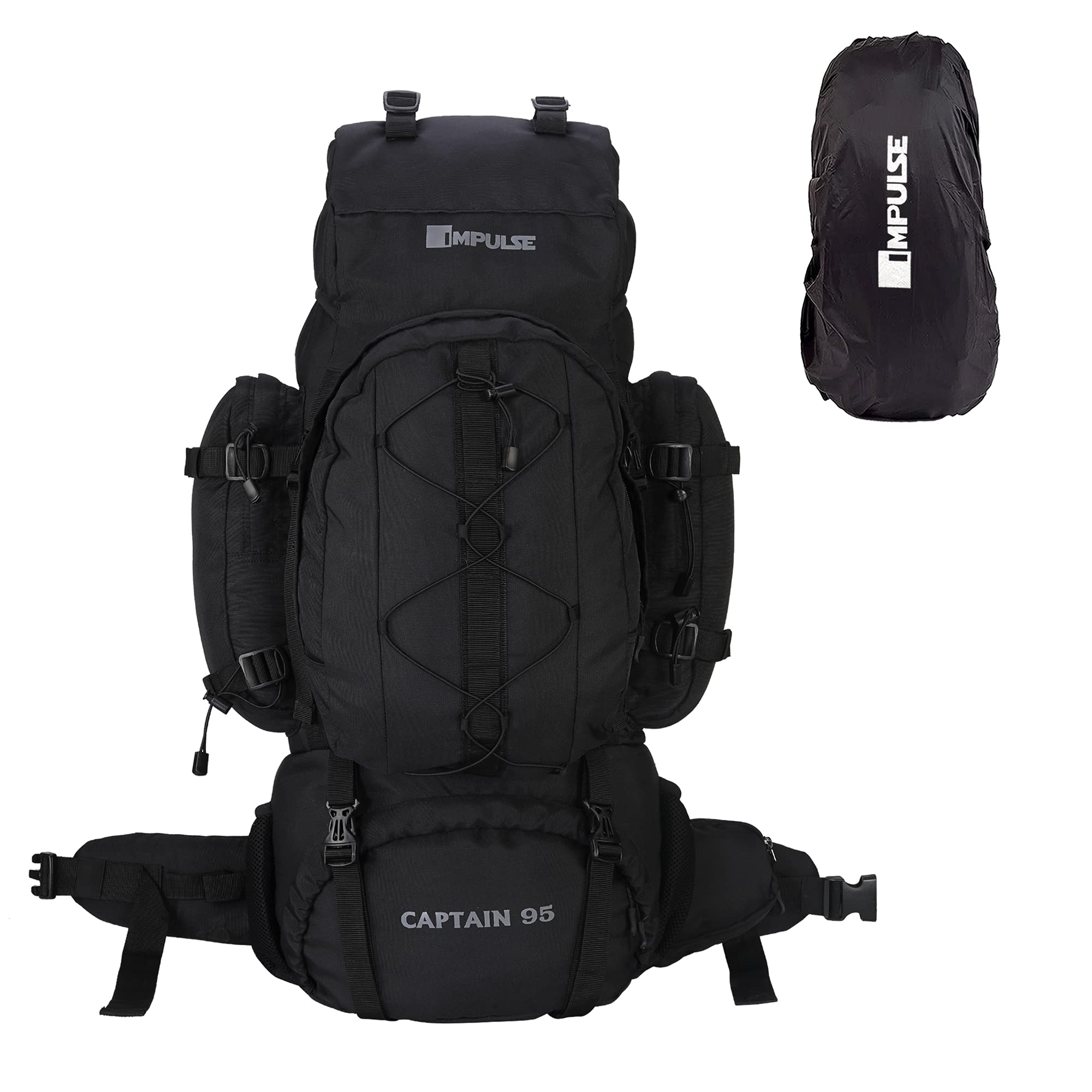 Impulse Rucksack bags 95 litres travel bag for men tourist bag for travel backpack for hiking trekking Bag for men camping Captain Bag with 1 year Warranty And Rain Cover