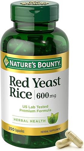 Miniatura 2 de Natures Bounty Píldoras de arroz de levadura roja y suplemento de salud herbal aditivo dietético 600 mg 120 cápsulas paquete de 2