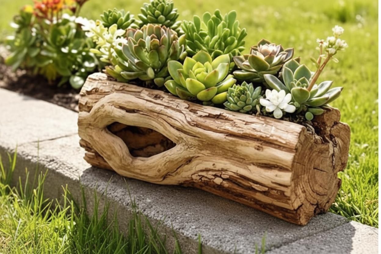Wooden Log Planter Mould | Silicone Craft Mold | Create Earthy, Woodland-Style Planters with Natural Grain, Rings, and Bark Texture | 10 * 5 * 3.5 * 5 Cm-image-43