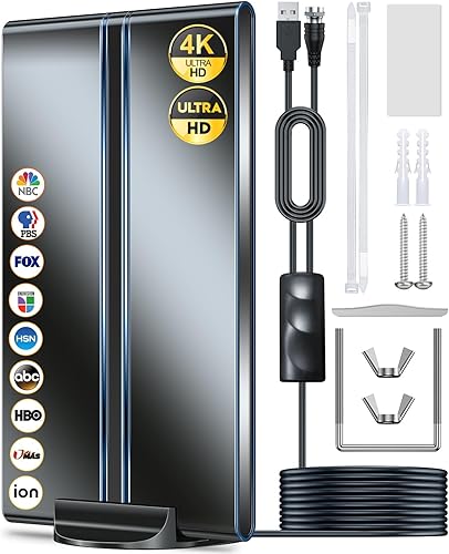 Miniatura 1 de Antena de TV amplificada para interiores y exteriores de 880 millas de rango mejorado 2024 para Smart TV, recepción de 360, antena digital HDTV