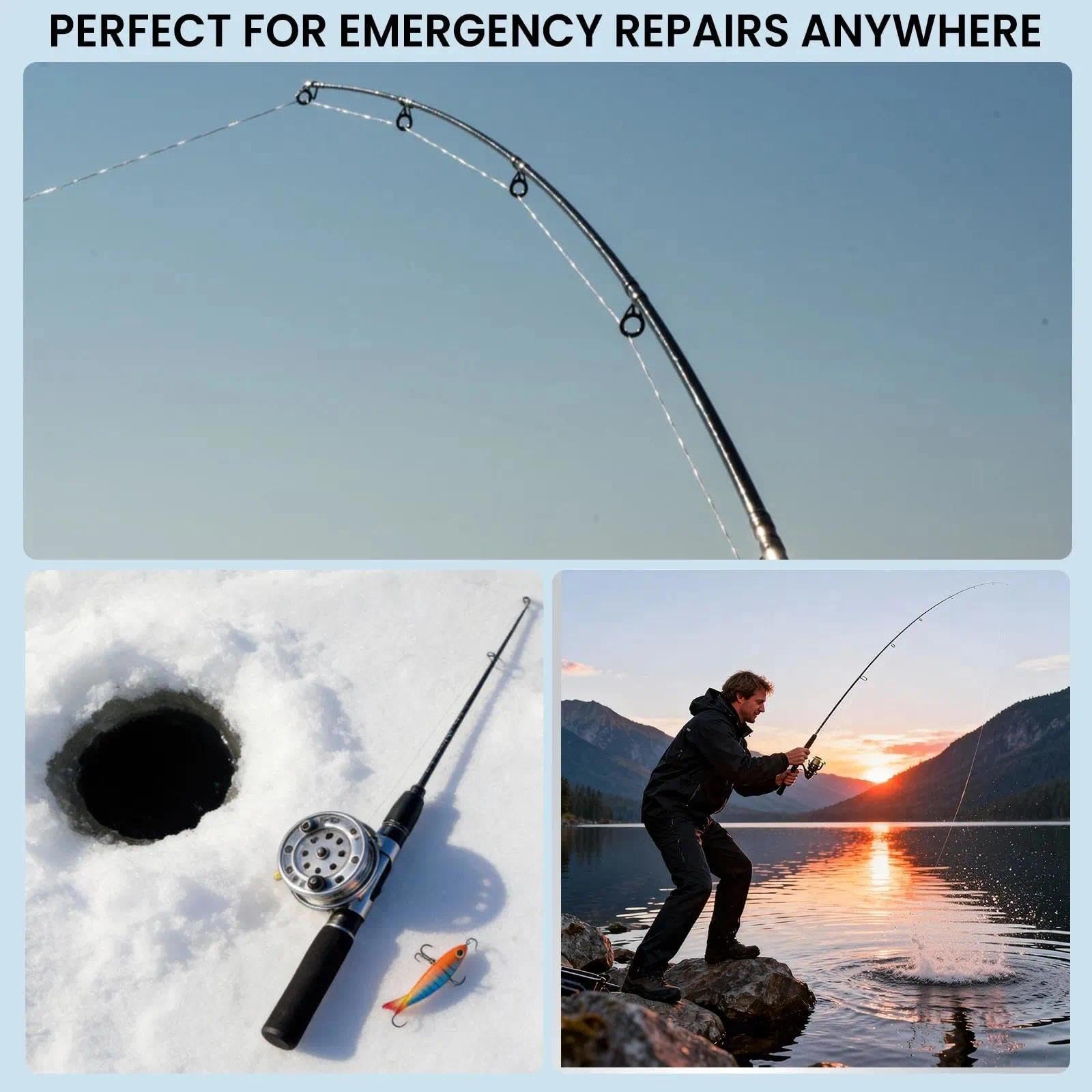 9KM DWLIFE Kit di riparazione per canna da pesca, in acciaio inox nero, con guida ad anello in ceramica, dimensioni miste, 65 pezzi in una scatola
