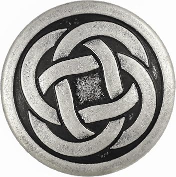 Bezelry 10 Pieces Tiny Celtic Knot Metal Shank Buttons. 25mm 1 inch Antique Silver