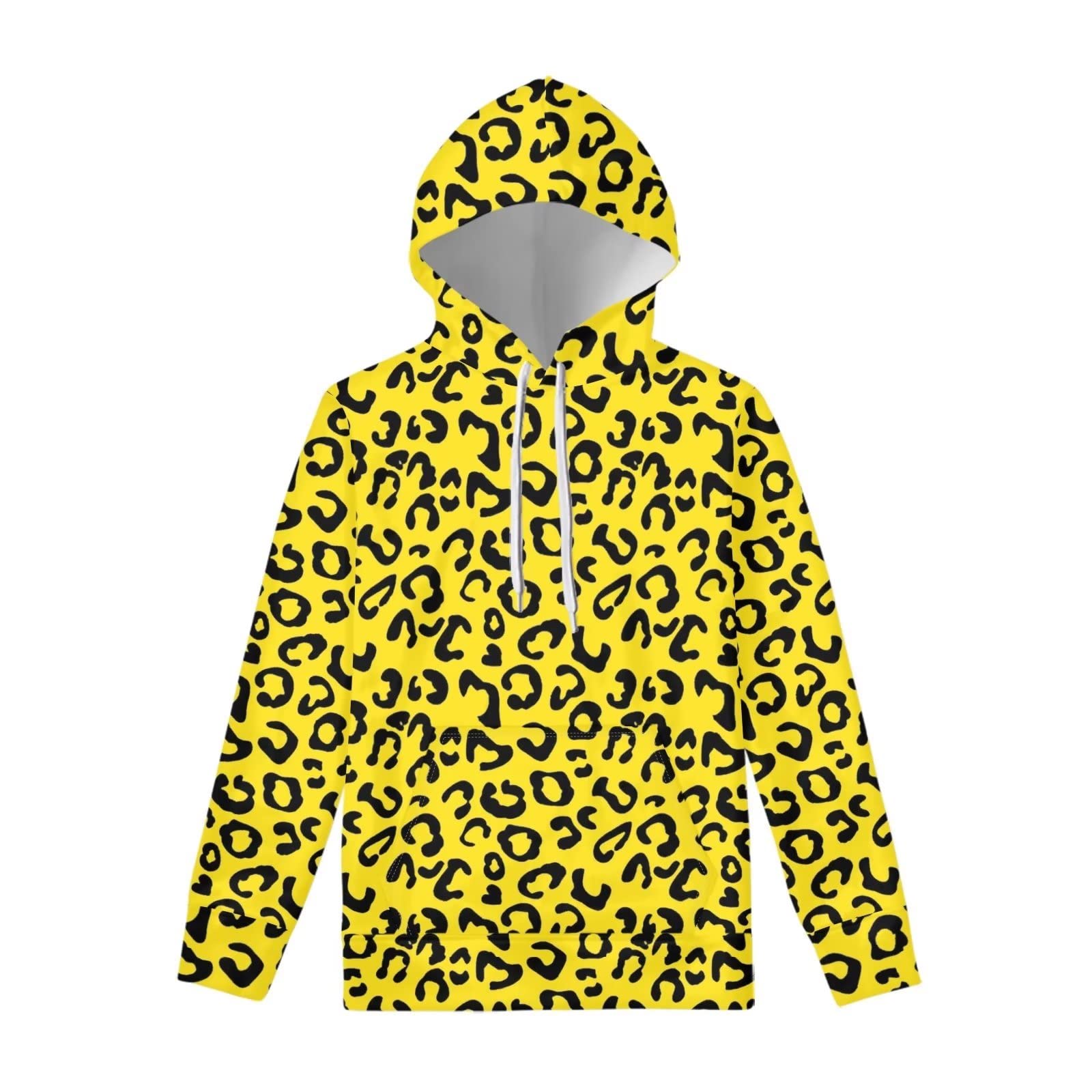 Sweat à capuche léopard homme coupe large décontractée