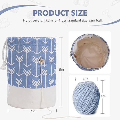 Vista 108 de TOGETRUE Bolsa de hilo, pequeña bolsa de ganchillo para tejer, organizador de bolsas de almacenamiento de hilo portátil para proyectos de ganchillo