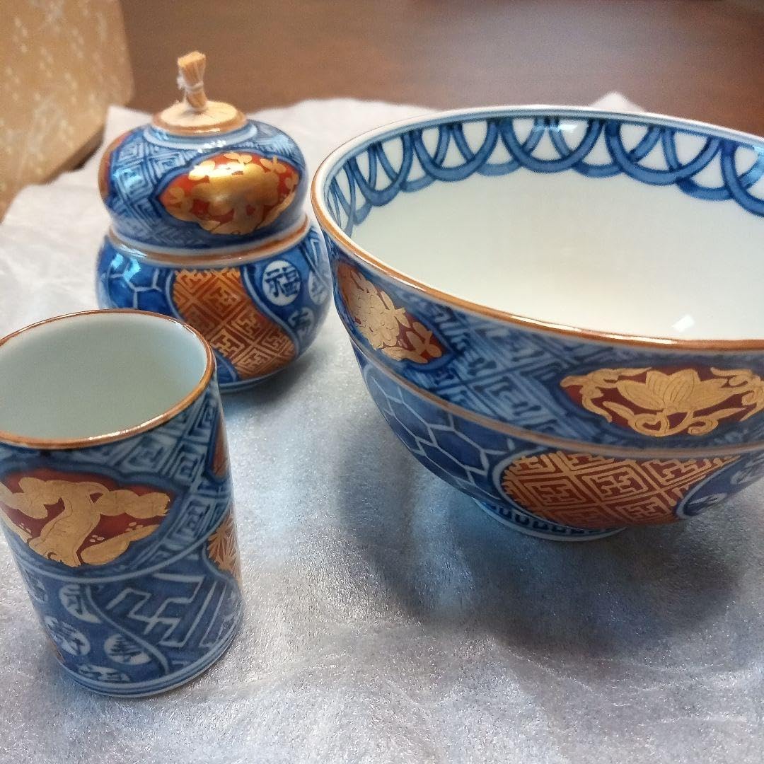 茶道具 三点セット　祥瑞 山水 昭阿彌 （茶碗・振出・茶巾筒）【新品未使用】 茶道具 高野昭阿弥作 祥瑞 山水 三点セット ( 茶碗・振出・茶
