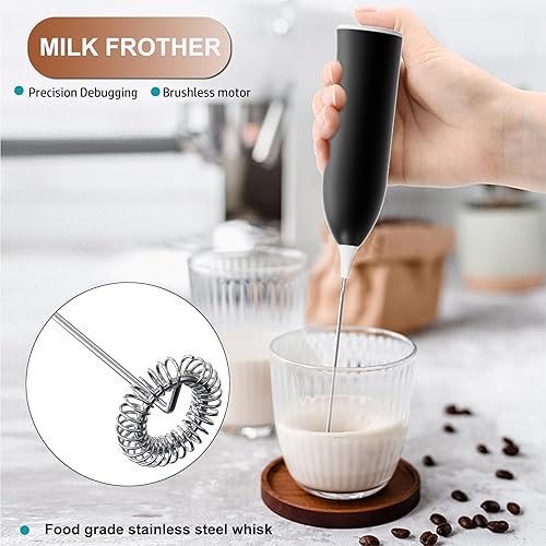Miniatura 3 de Espumador de café de mano, espumador de mano recargable por USB, espumador de leche de mano ajustable para capuchinos, chocolate caliente, batidos,