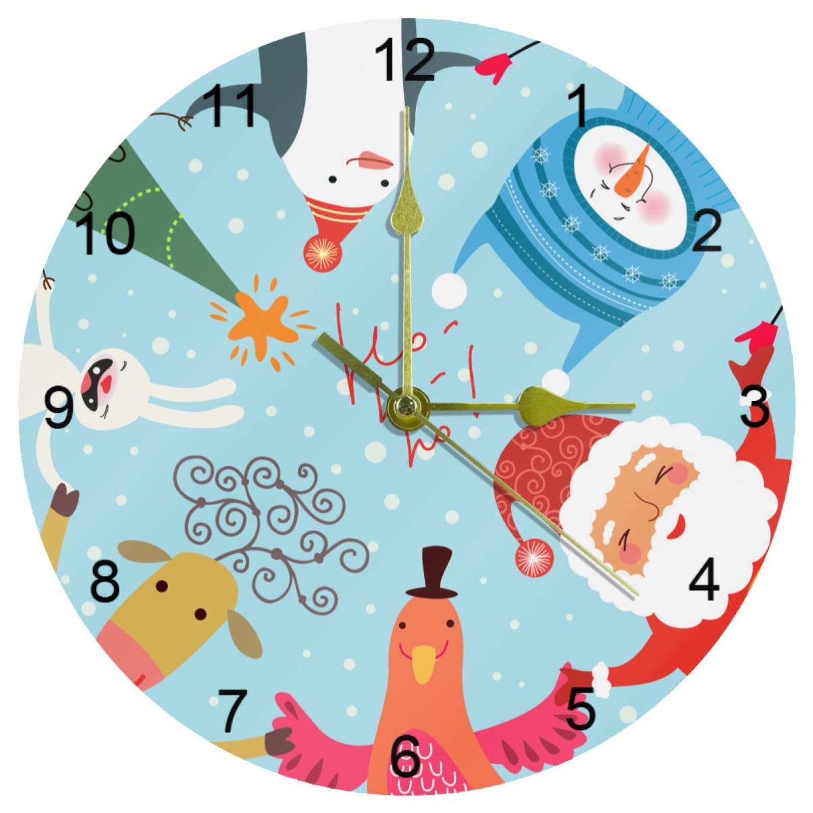Horloge murale amusante ronde de 25,4 cm silencieuse pour cuisine