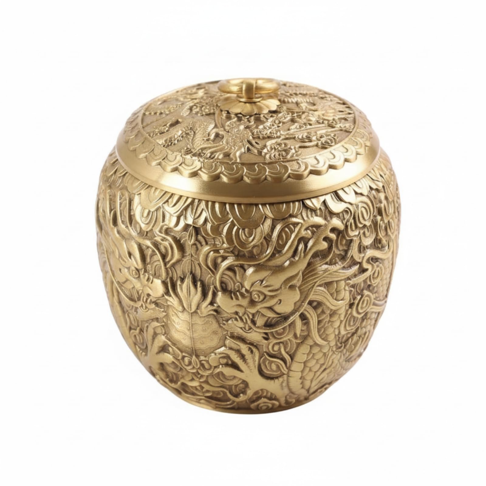 Qianly Recipiente Recipiente Metálico con Tallado Té con para Coleccionistas, Cocina, Oficina