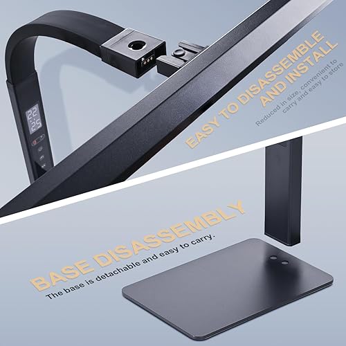 Miniatura 6 de Lámpara de escritorio LED para oficina en casa, luz de trabajo de computadora de arquitecto, atenuación continua de temperatura de color táctil y