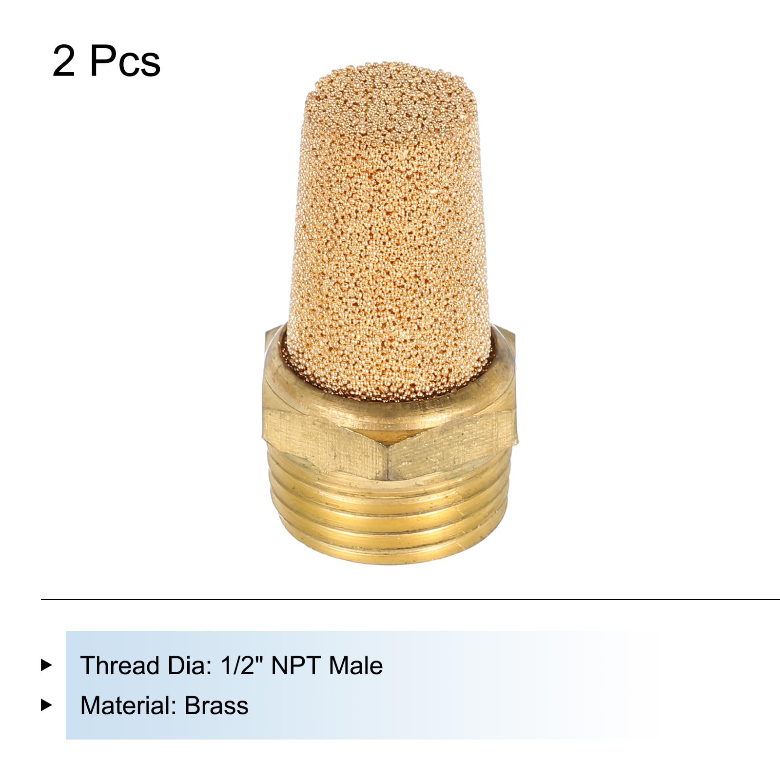 QUARKZMAN Marmitta Pneumatico 1/2" NPT Ottone 2pz