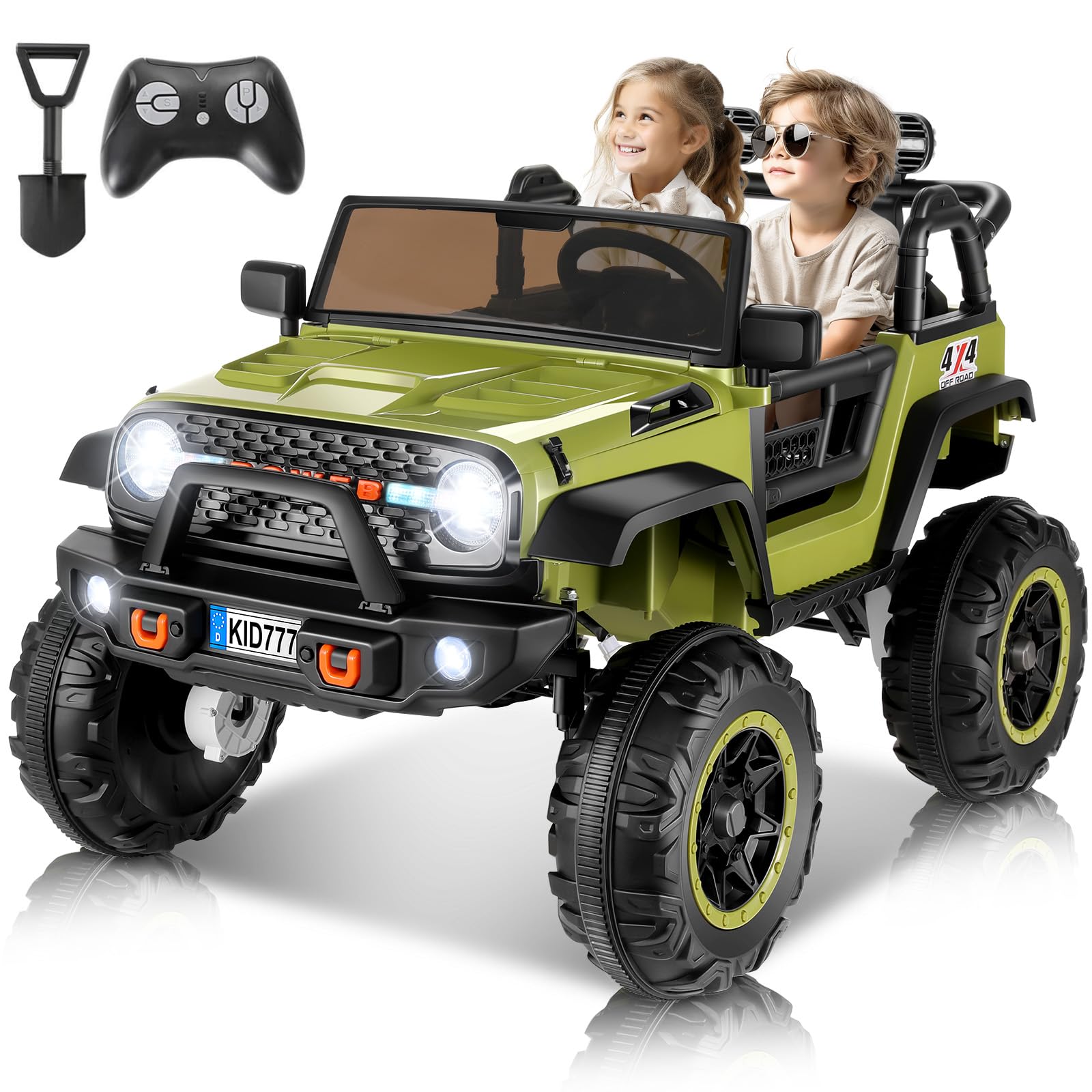 Hikole 2 Seater XL Ride on Car for Kids, 24V 4WD Electric Ride Toys for Big Kids, 20