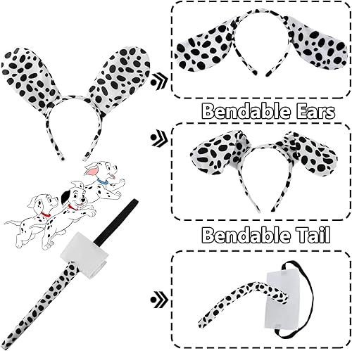 Miniatura 3 de Disfraz de perro dálmata para niñas de 100 días de escuela, disfraz de dálmata para niños, disfraz de cosplay de dálmatas, camisa y vestido tutú con
