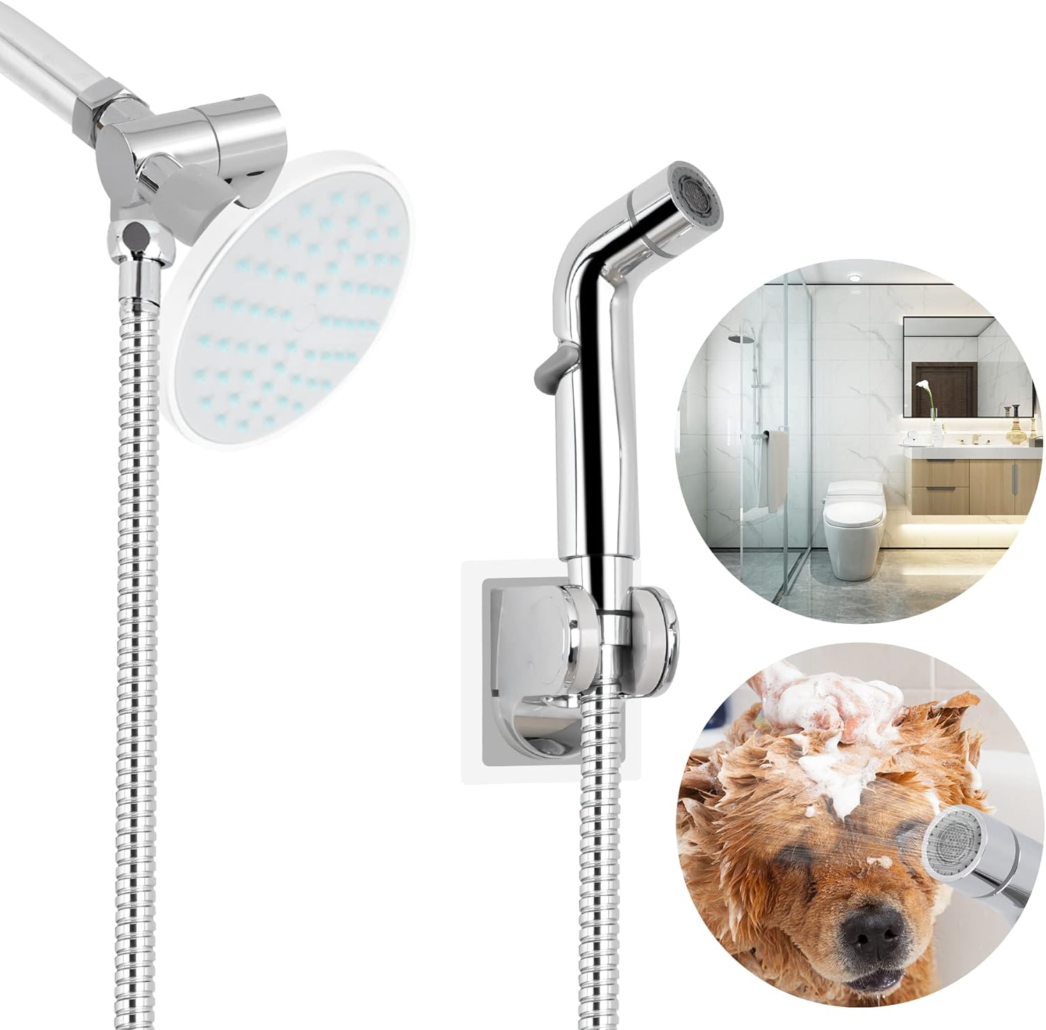 iFealClear Dog Washing Shower Sprayer Attachment, Handheld Shower Head for Pet