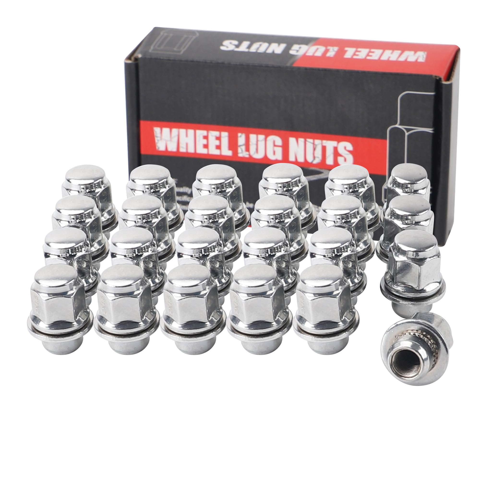 EOTH 24PCS M12x1.5 Chrome Wheel Lug Nuts, 21mm Hex 1.46