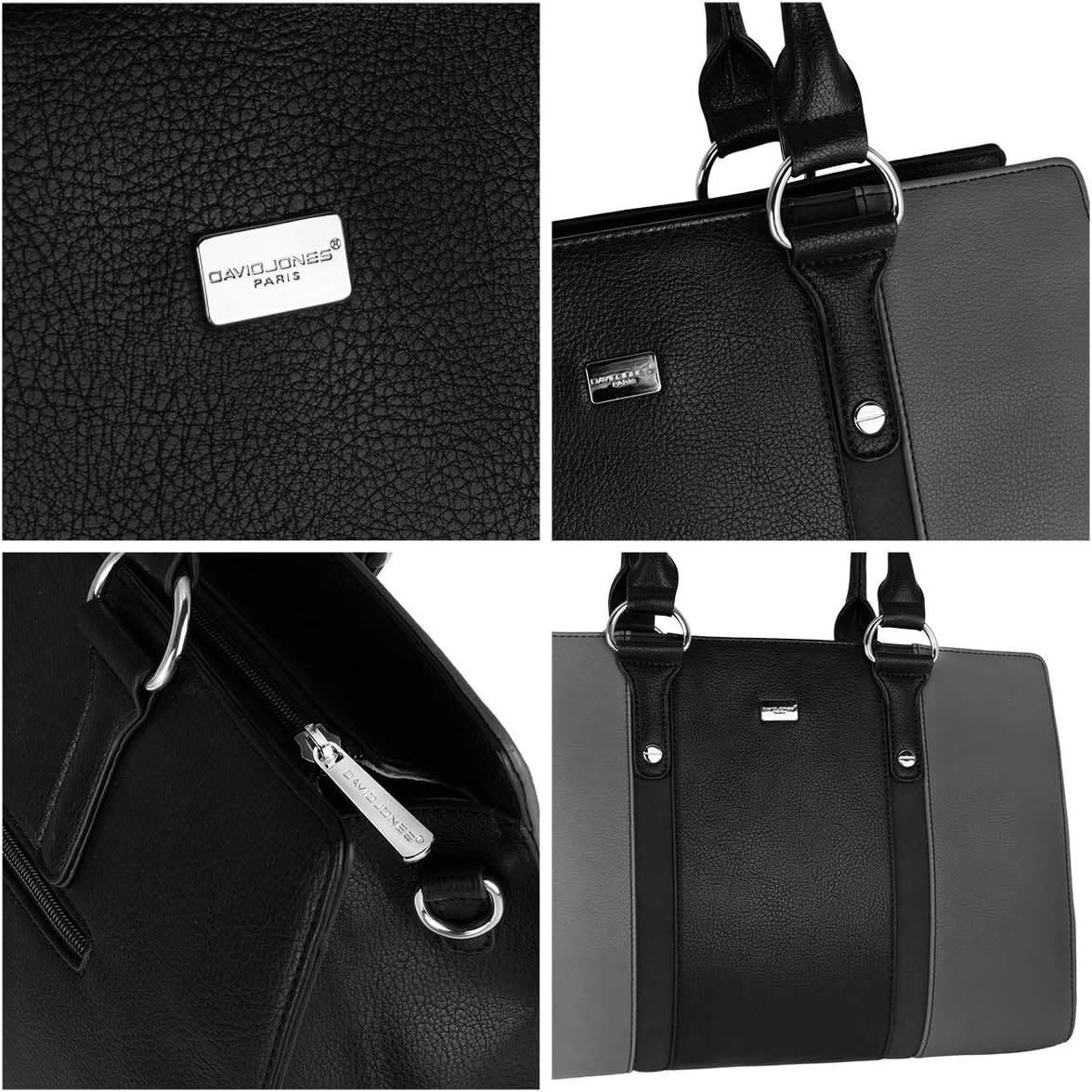 David Jones - Dames Grote Handtas - PU Leer Draagtas Schoudertas Crossbodytas Tote Shopper - Boodschappentas Hengseltas Veel Zakken - Stad Moderne Trendy Klassiek Stijlvol Veel Chique - Taupe Bruin