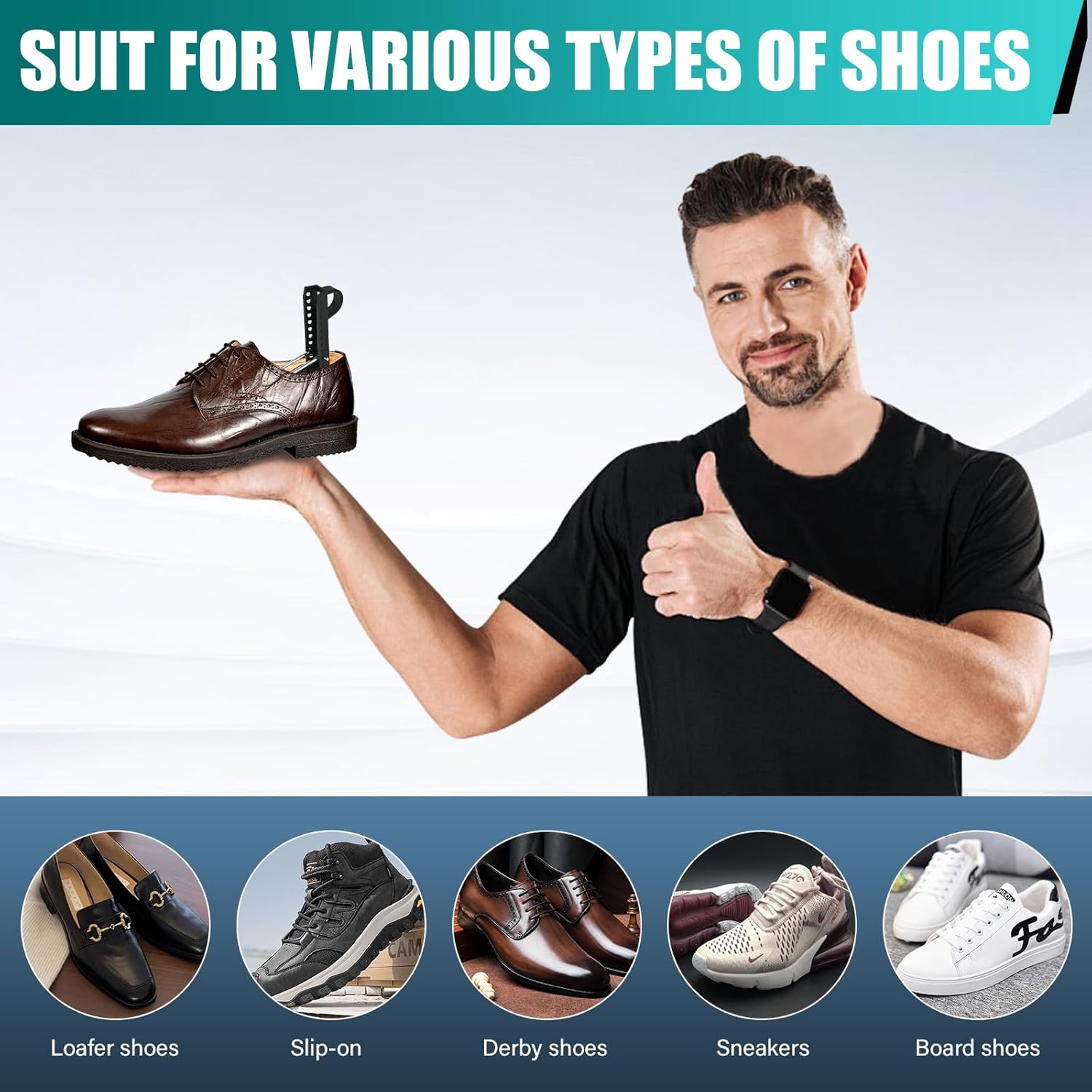 EchoDone 10 Pairs Plastic Shoe Tree Stretcher Shaper for Men - Image 6