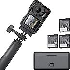 DJI Osmo Action 4 Adventure Combo Action Camera, 4K/120 FPS, Waterproof, 1/1.3-inch Sensor, 10-Bit and D-Log M, 155º Ultra Wide Angle FOV, Up to 7.5 Hours of Life, 3 Batteries Ideal for Vlogging