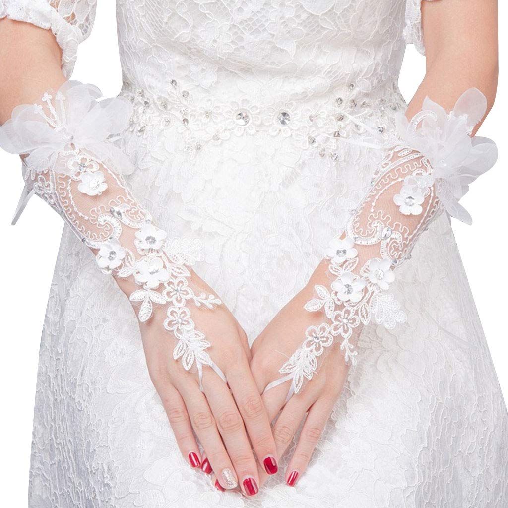 mesh and lace wedding dress Gorgeous Backless Mermaid Hem Contrast Mesh Lace Wedding Dress White / XS main image 0