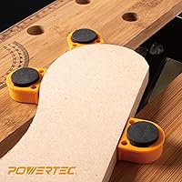 Vista 4 de POWERTEC 72392 - 4 unidades de perros de banco para agujero de perro de 3/4 pulgadas, perro de banco de nailon con inserto de EVA y 2 abrazaderas