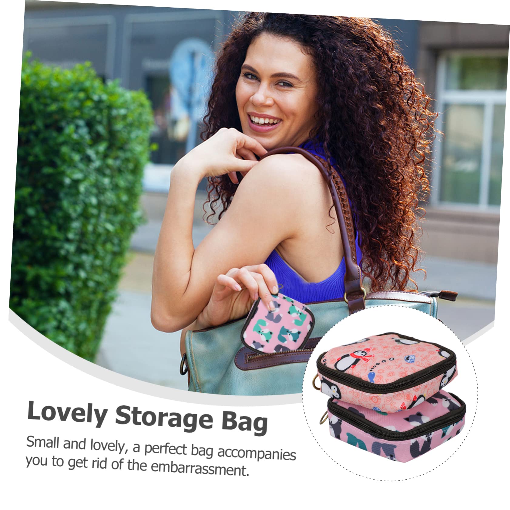 3 Series Bolsa De Almacenamiento Compresas Menstruales De Unidades Organizador Portátil Viaje Uso Escuelas Y Exteriores 2 Piezas X 3