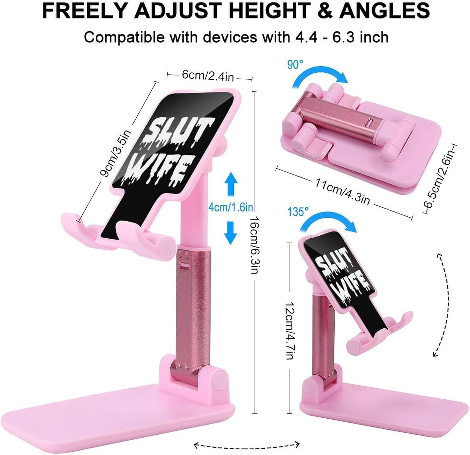 Slut Wife Folding Cell Phone Stand for Desk image 2