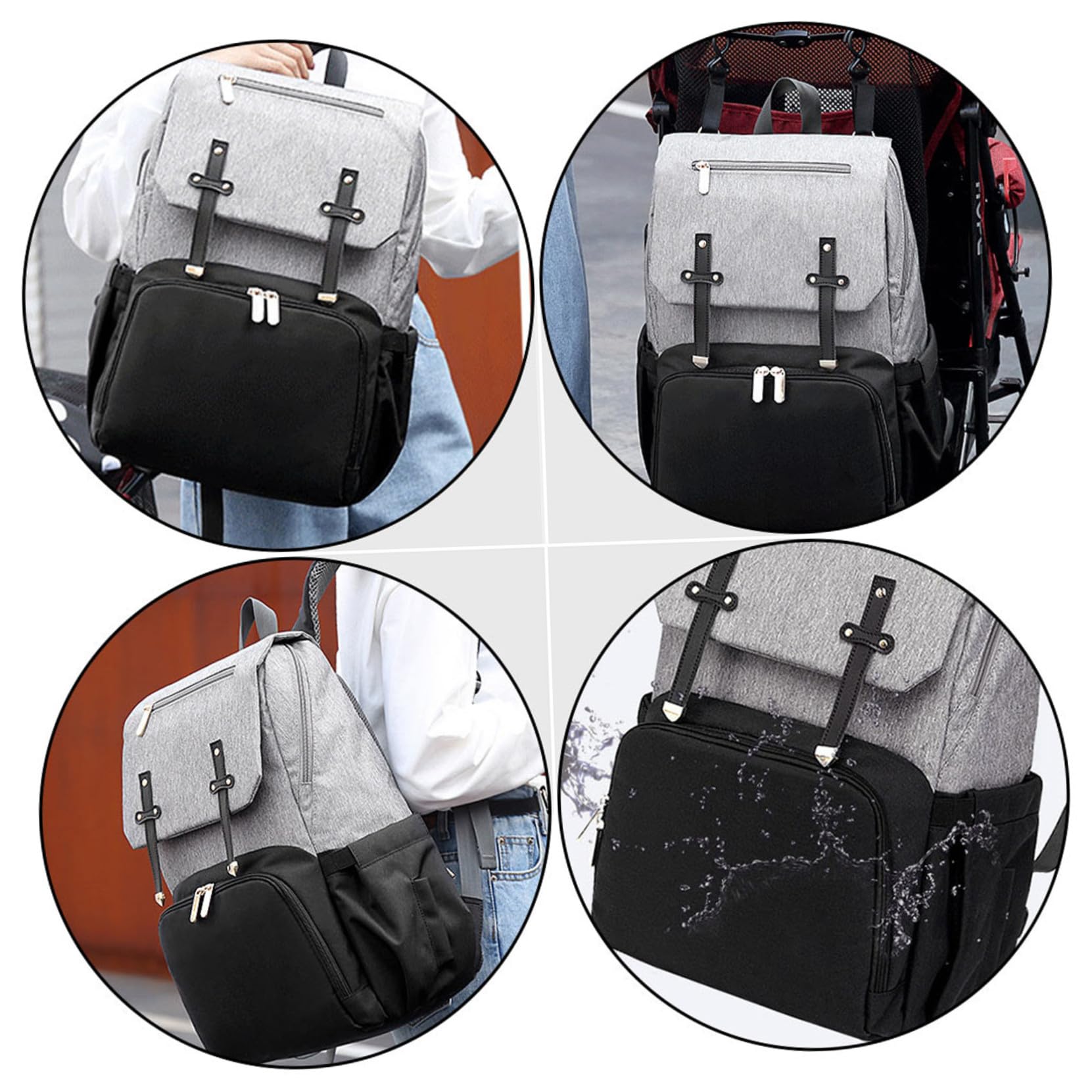Levemolo Multifunktionaler Mutter Rucksack aus Oxford Stoff mit Großer Kapazität und Doppelten Schultergurten für Ausflüge und Touren