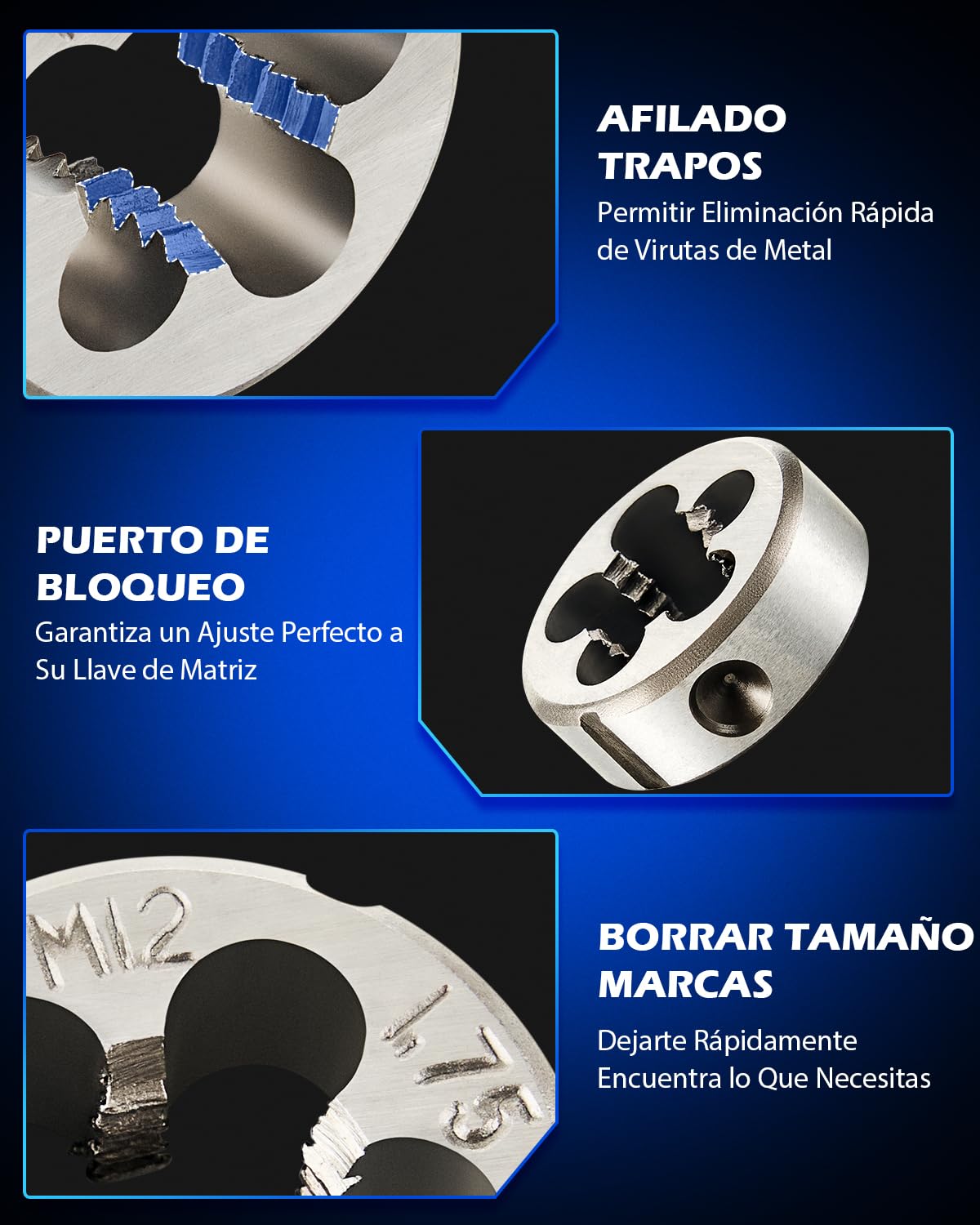 Orion Motor Tech Juego de Machos y Matrices de 40 Piezas, Tamaños Métricos | Kit de Herramientas para Mejorar el Hogar para Crear y Reparar Roscas | Juego de Herramientas Manuales con Llaves Métricas