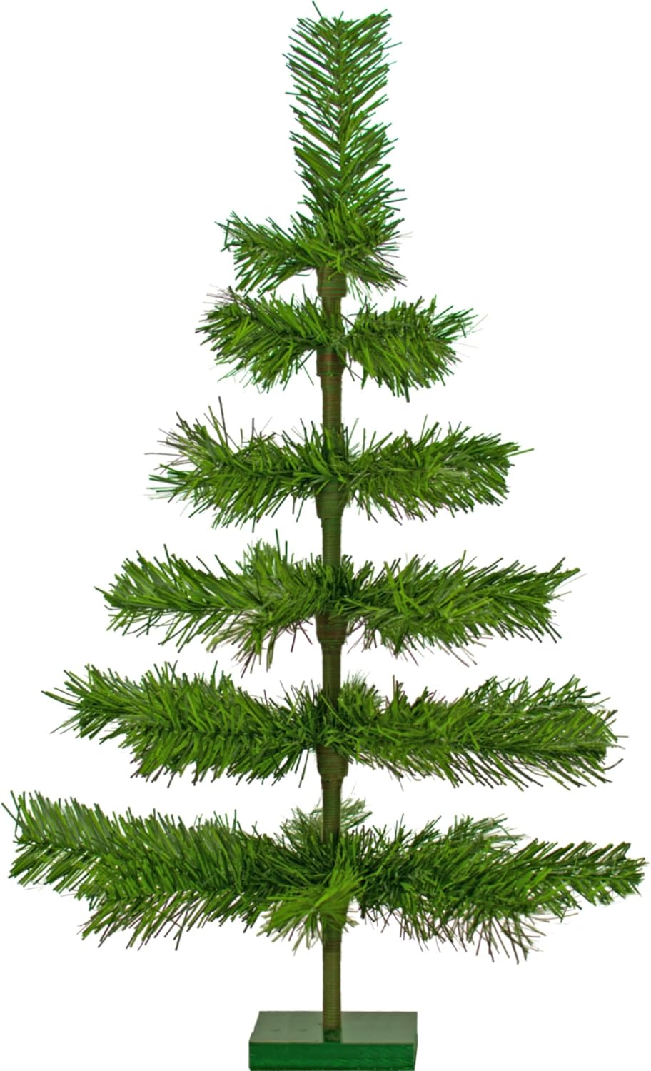 24" Alpine Green Christmas Tree Tinsel Tabletop Artificial Brush Indoor Outdoor Base Stand Included 2FT Tall (Alpine Green)