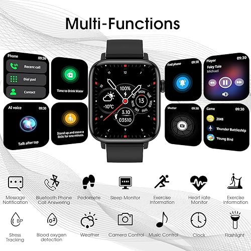 Miniatura 2 de Reloj inteligente reloj inteligente de 19 pulgadas con texto y llamada 25 modos deportivos rastreador de actividad con monitor de frecuencia