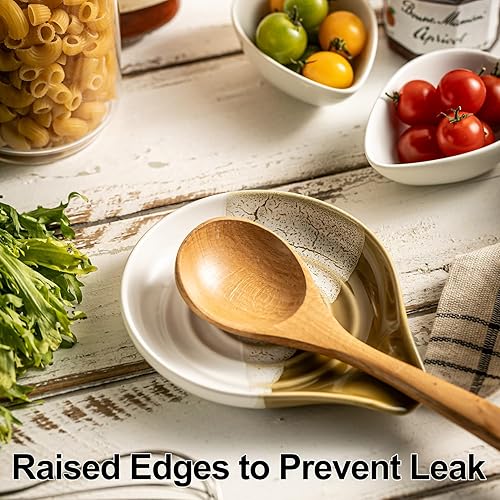 Miniatura 96 de Soporte para cucharas para encimera, soporte para cuchara de encimera con asa para un fácil agarre, decoración de granja, soporte para utensilios